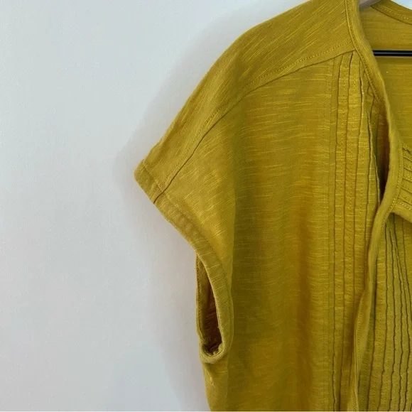 Prana Women's Ocupas Popover in Canella, Size M, Gold Top with Pleats, Boho - Picture 5 of 7